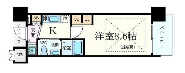 中崎町駅 徒歩5分 7階の物件間取画像